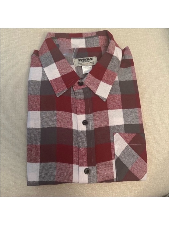 Haband Other - Haband Men's Red and Gray Plaid Button-Down Shirt